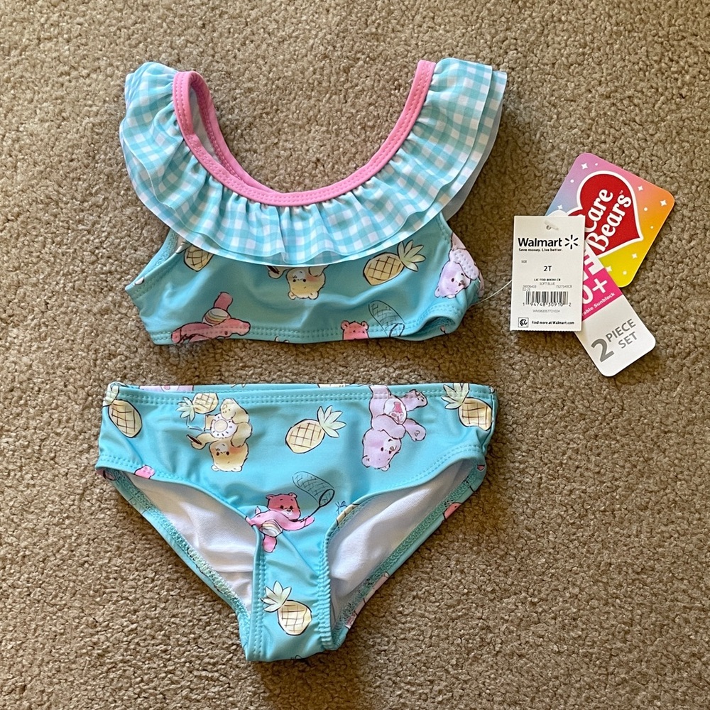 Two Piece Care Bears Swimsuit - Various Sizes